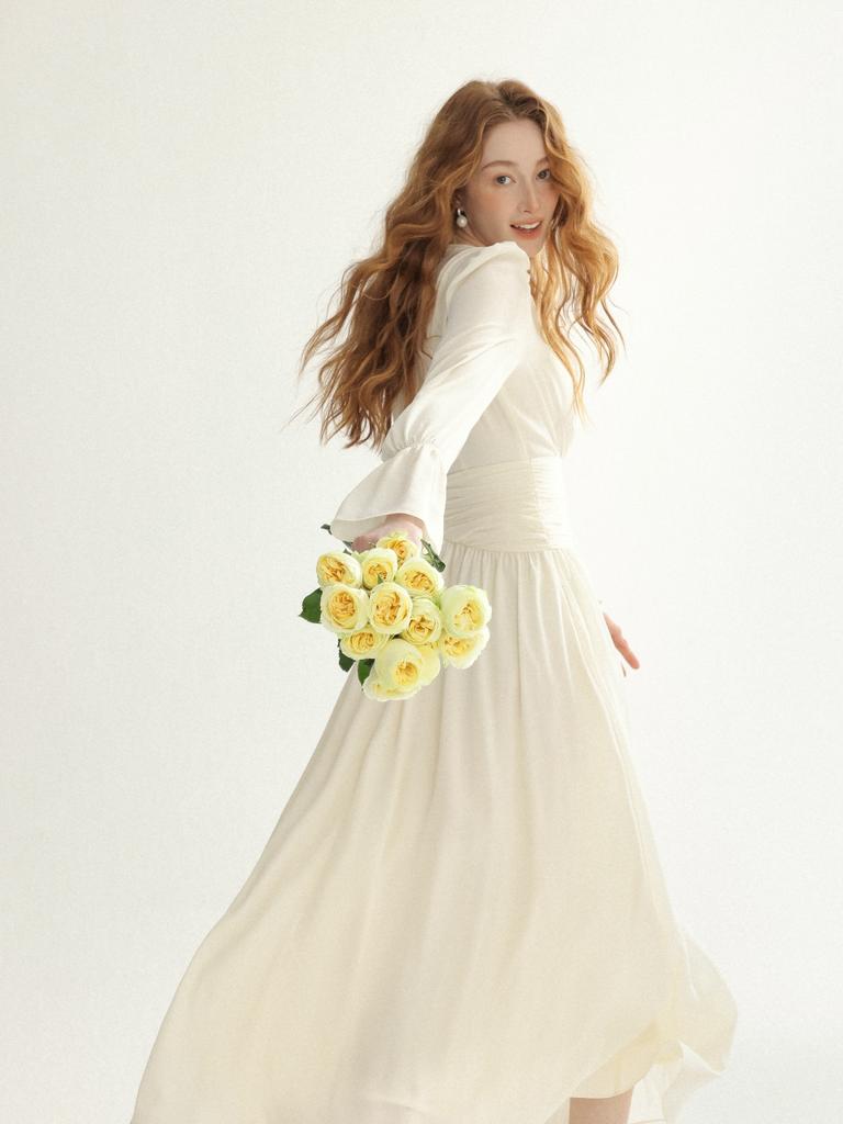 Sinseuden Irene Shirred Long Dress