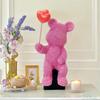 Sparkling Diamond Teddys Bear Ornament With Heart Balloon Resin Decoration Living Room TV Cabinet Entrance Wine Cabinet Decor