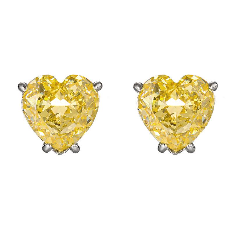 Accessories Jewelry Sets Necklaces Rings Earrings Heart-shaped High Carbon Yellow Niche Fashion Women's High-end