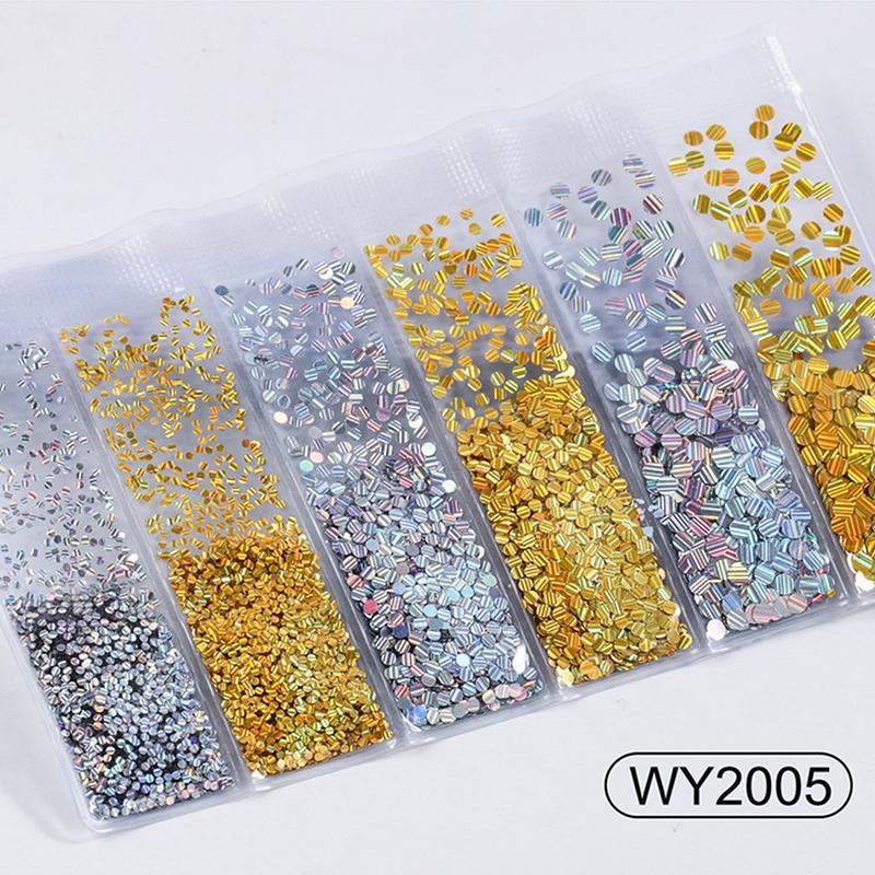 6 Grids/Bag Nail Art Sequins Colorful Nail Polish Flakes Foils For Manicures