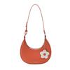 Large Capacity Flower Shoulder Bag Dumpling Shape Women Underarm Bag Half-moon Bag  Streetwear