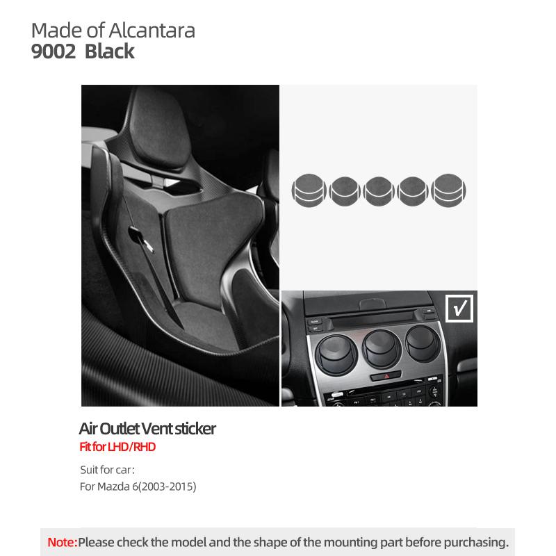 Betterhumz For Mazda 6 2003-2015 Made of Alcantara Center Console Air Vent Outlet Trim Stickers Car Interior Accessories