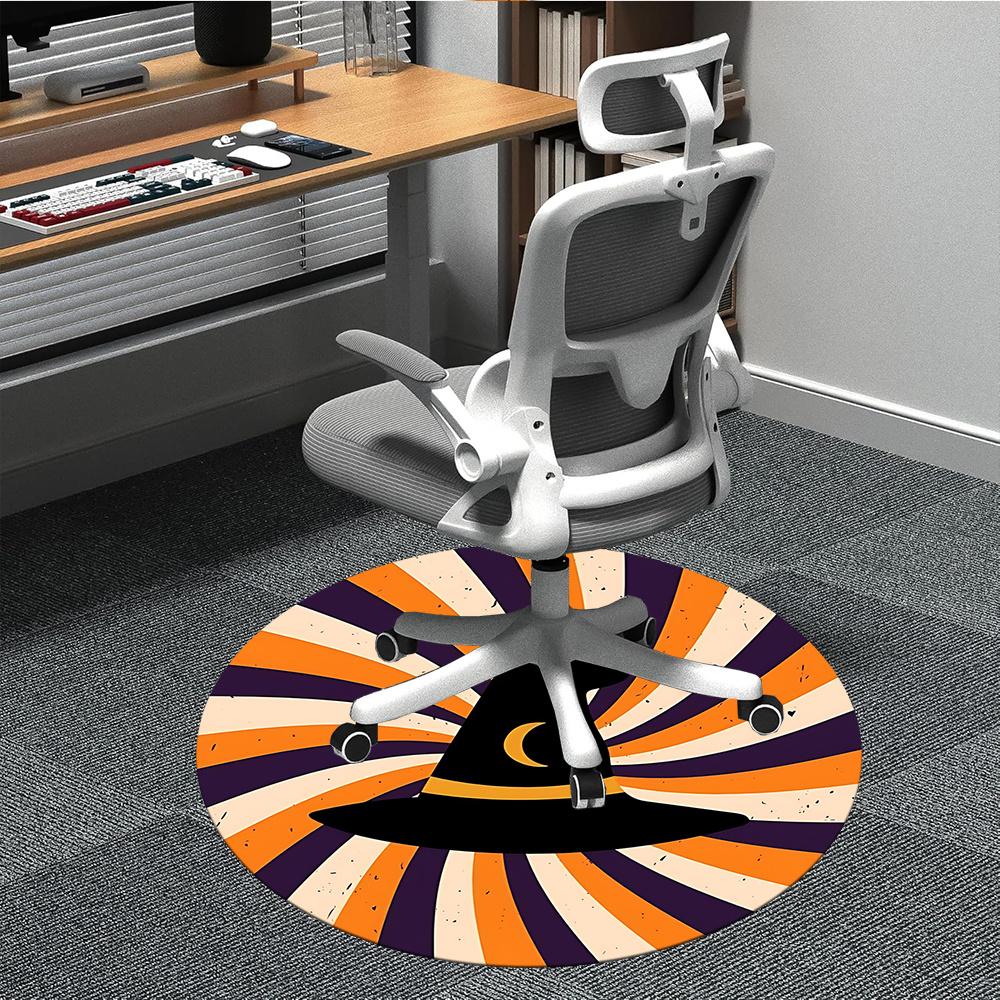 

1pc Witchcraft Halloween Office Round Area Rug, Indoor Mat Suitable ForOffice, Under Office Chairs Bedroom Living Room Home Decor, Room Decot051 80cm by 80cm