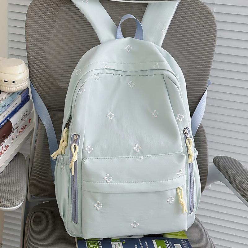 Schoolbag Korean Ins Mori Sweet Backpack High Value College Style Embroidery Flower Middle School Student Schoolbag Women's Backpack