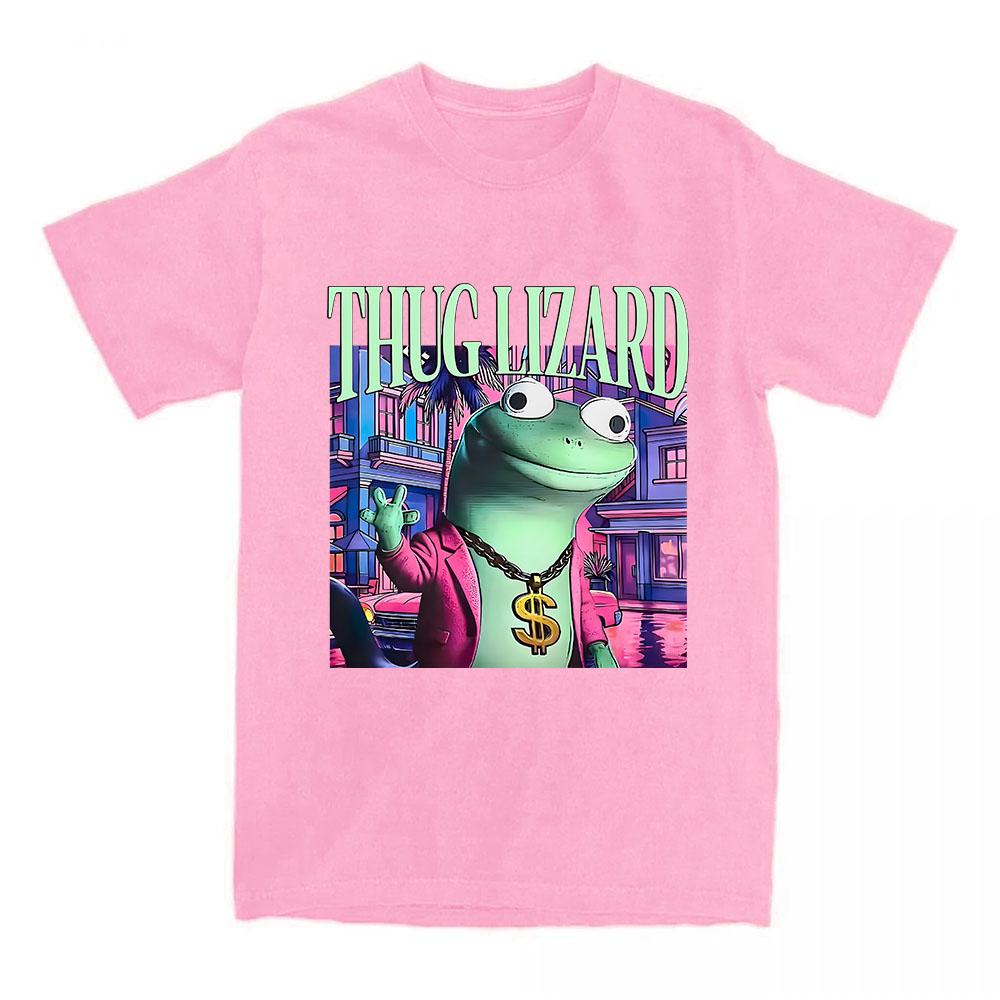 Lizard Meme T-shirt Short Sleeve Casual Female Tshirts Fashion Cotton Women Men Tee-shirt Funny Cartoon Printing Tees Female Top
