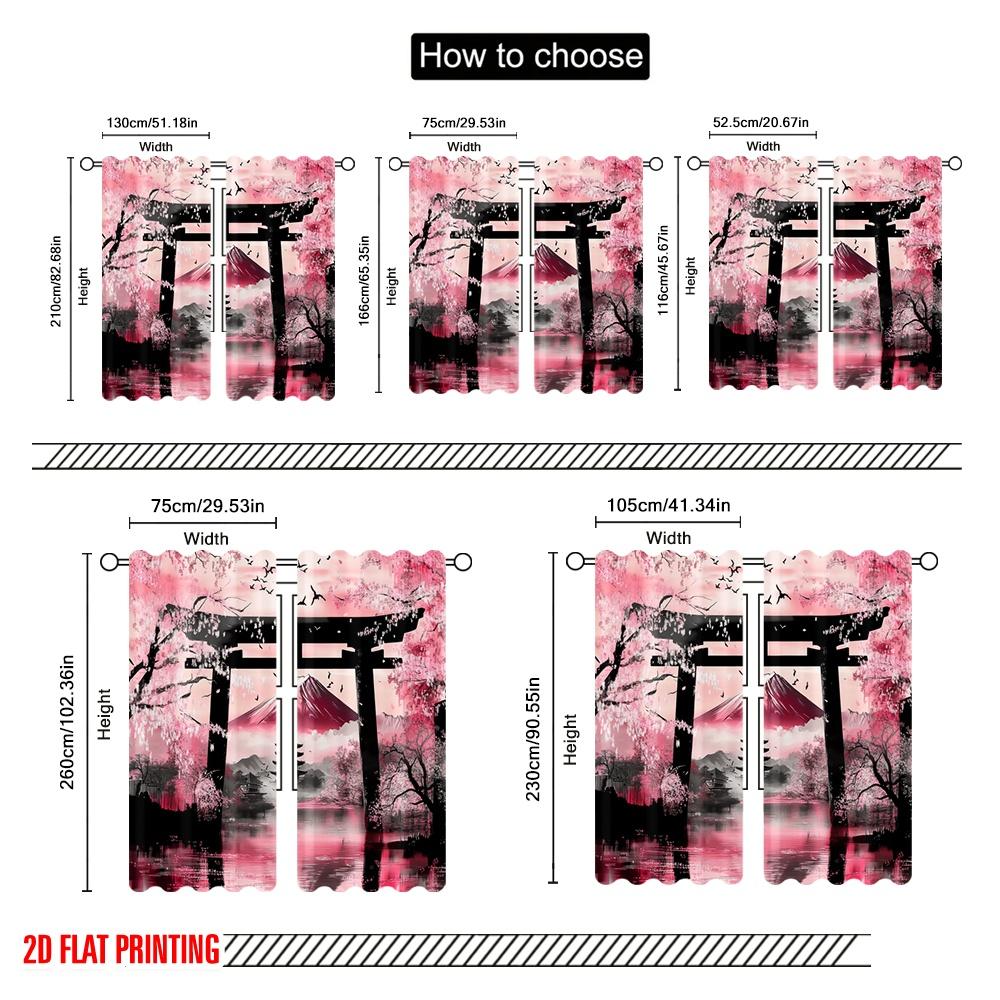 2pcs,2D Plane Printing Popular Curtains Pink Traditions Versatile Fabric (without Rod) Decorations Inside Perfect for Bedroom,