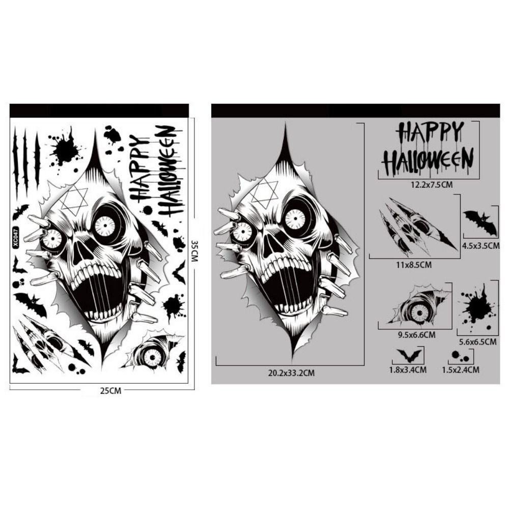 

Electrostatic Skeleton Wall Decal Self-Adhesive Ghost Window Stickers for Haunted House style A