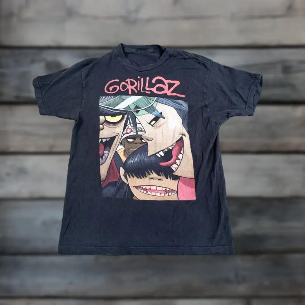 VINTAGE Gorillaz Band TShirt Men Medium Black 2012 Graphic Print Unisex T-Shirt S