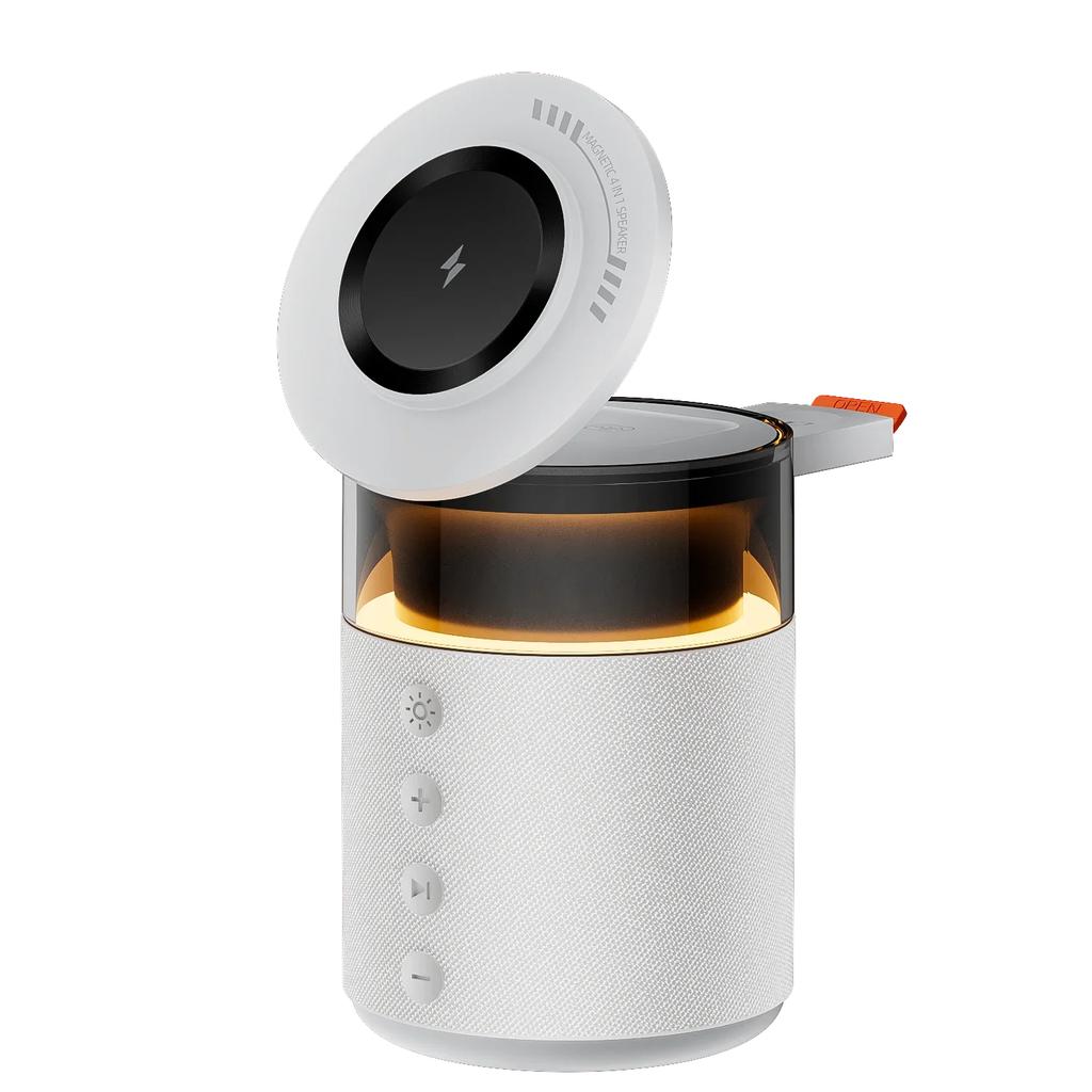 3 in 1 Magnetic Wireless Charger Night Light Speaker For iPhone 17~12 Pro Max Apple Watch 10 9 8 7 AirPods 4/3 Pro Fast Charging