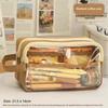 Large Capacity Transparent Pencil Case for Girls, Elementary School Students, Simple Stationery Bag for Primary and Secondary School Students
