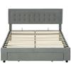 King Size Ottoman Bed Frame, with Front Drawer - Grey