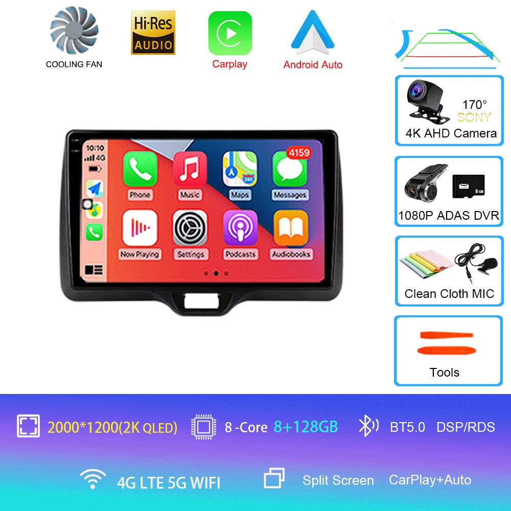 Android 14 Car Radio Carplay Auto For Toyota Yaris Vios 2020 - 2025 Right Hand Drive Multimedia Player GPS Video 2 Din Head Unit