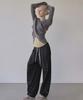 SCULPTOR Bed To Go Pintuck Pants Black