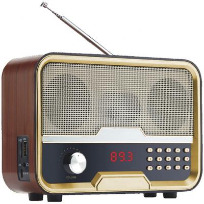 UKW-Radio im Vintage-Stil mit Holzmaserung, TF/USB-Eingang, Kopfhöreranschluss, Digitalanzeige