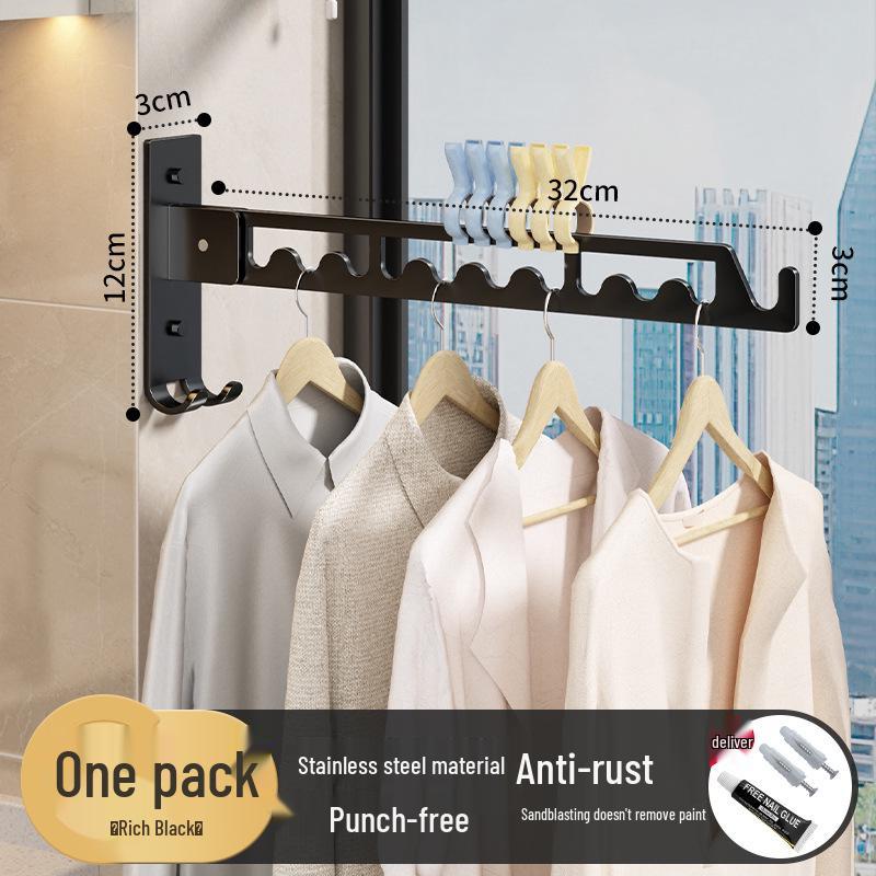 Wall-Mounted Invisible Folding Clothes Rack for Indoor & Outdoor Drying