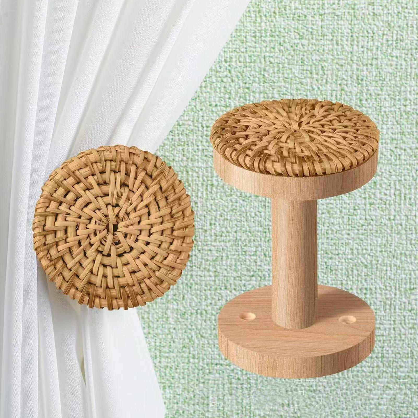 

Boho Drapery Tiebacks Hand-Woven Wall Mounted Drape Hooks 2 Pieces Curtains Holdbacks For Home Living Room Dining Room Cafe China Mainland