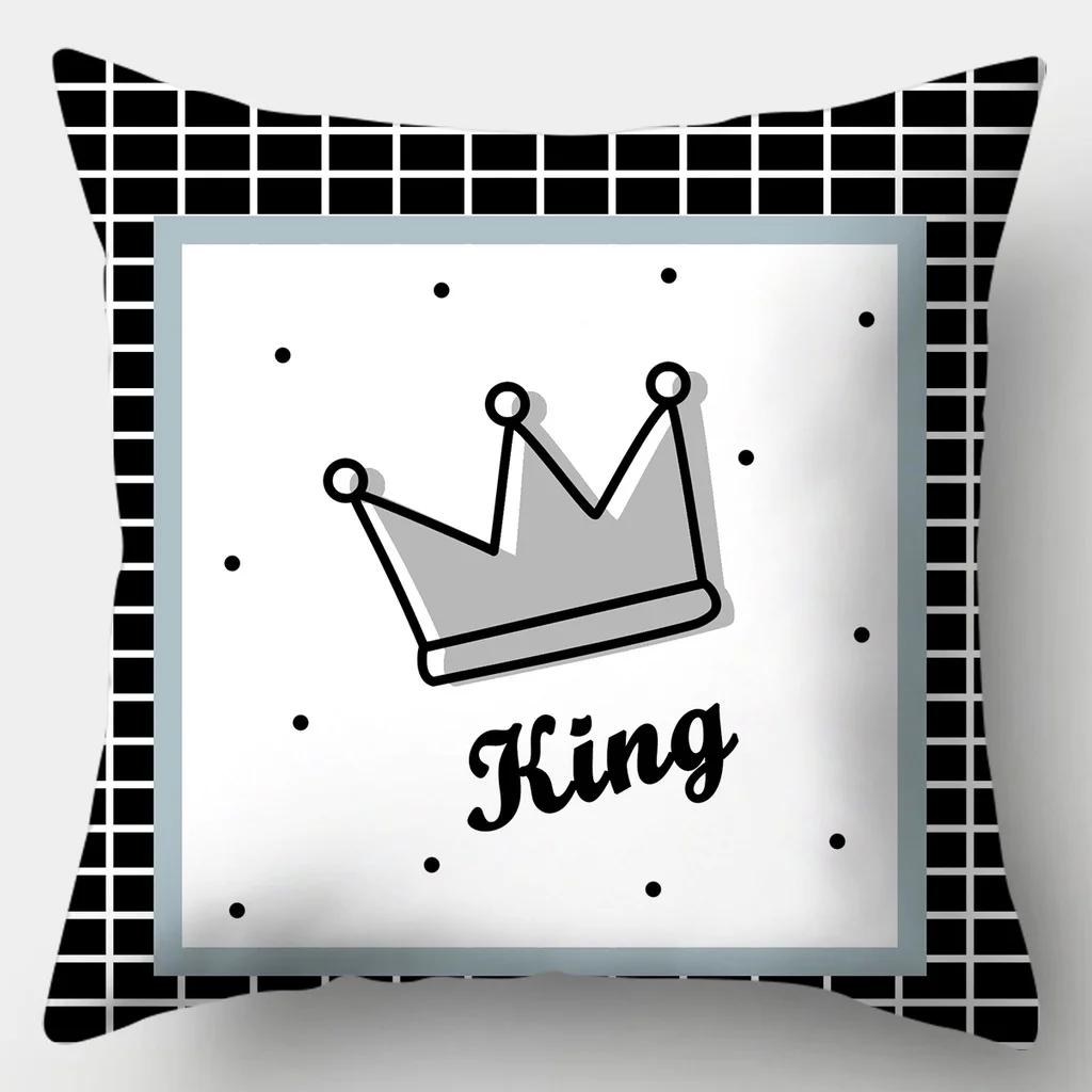 Black and White Series Cushion Cover 45cmX45cm Pillow Case Square Sofa