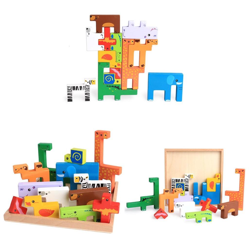 Wooden Animal Puzzle Toys For Kids Learning Early Education Creative Play Gift
