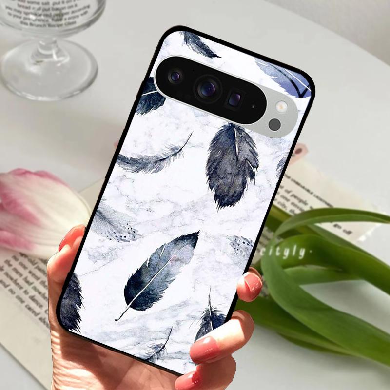 For Google Pixel 9 Pro XL Case Pixel9 Cute Animal Tempered Glass Phone Cover For GOOGLE PIXEL 9A Glass Protective Fundas Cases