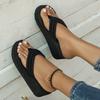 Lightweight Wedge Flip Flops for Women Fashion Clip Toe Platform Slippers Woman Summer Thick Bottom Non Slip Beach Slides