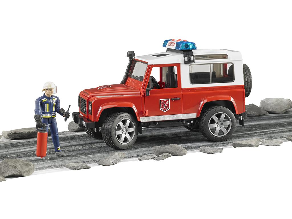 Bruder Land Rover Def. Wagon Firefighter Custom (with figure) BR02596