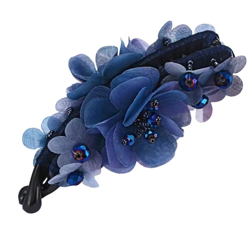 Elegant Fabric Banana Hair Clip Flower Hairpin With Anti Slip Design Comfortable And Stylish For Daily Use