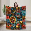 Traditional Ethnic Tribal Pattern  Fuzzy Blanket Colorful  Novelty Throw Blanket for Bed Sofa Couch 150*125cm Bedspread,