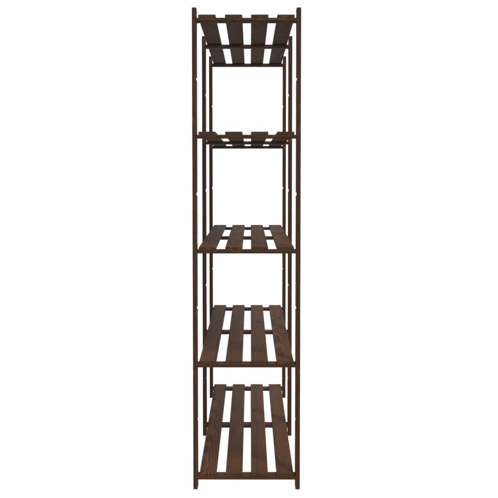 Storage Rack with 5 Shelves Brown 170x38x170 cm Solid Pine Wood