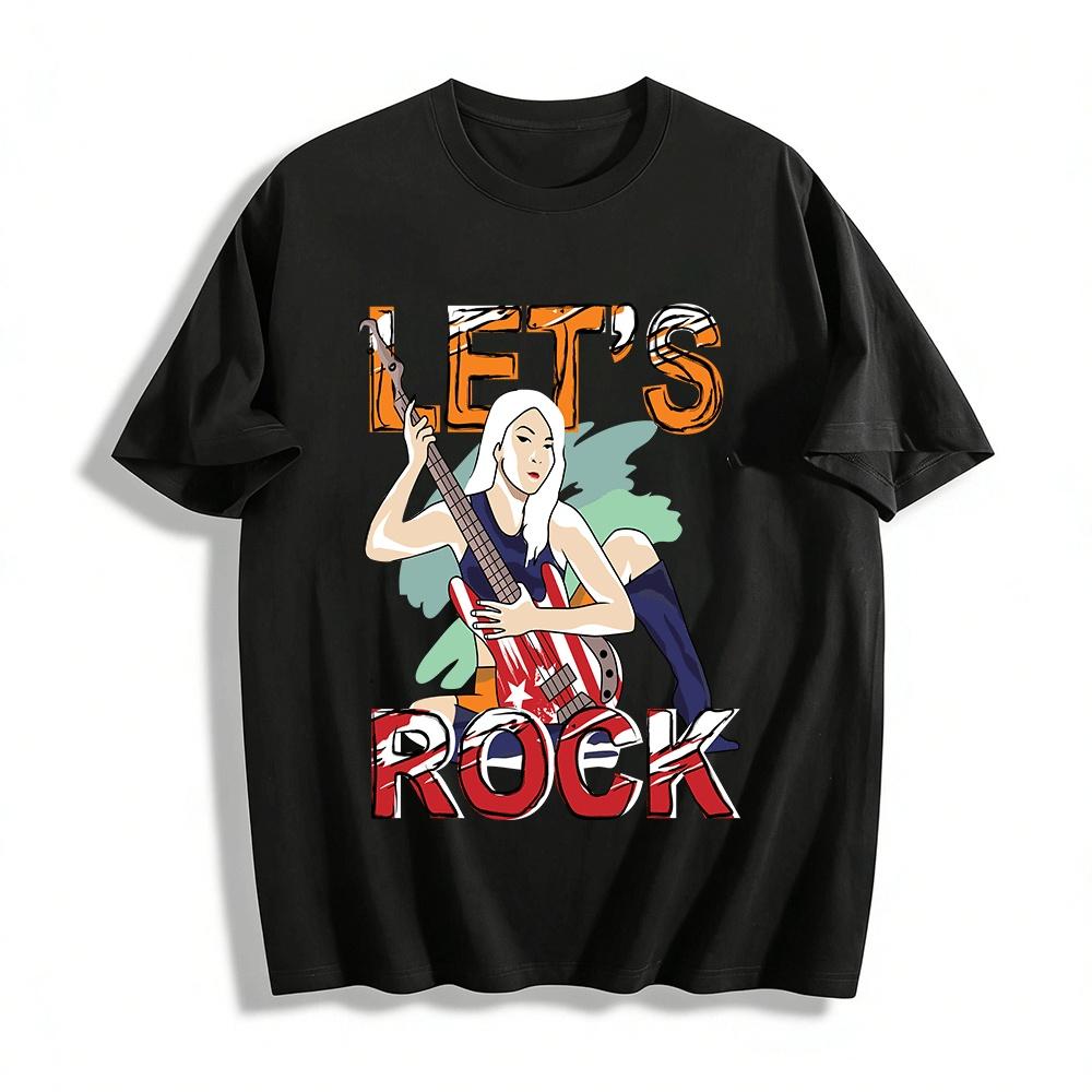 

Cool American Rock Bassist Graphic Trendy Top Pure cotton T-shirt XXS