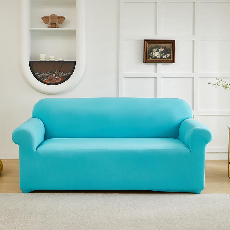 1 pièce Housse de canapé extensible Couleur unie Housse de canapé douce Antidérapante Anti-poussière Protecteur de meubles pour Salon Décoration intérieure
