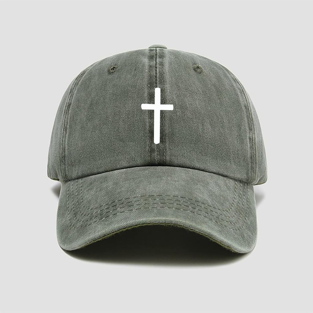 Cross Print Baseball Cap for Men and Women, Versatile for Casual Wear, Sun Protection and Sun Protection, Duck Tongue Cap
