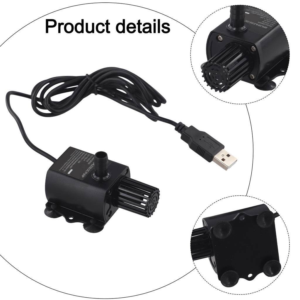 Brushless USB Water Pump with Filter Submersible Design for Fish Tanks and Water Circulation Low Noise for Comfortable Use