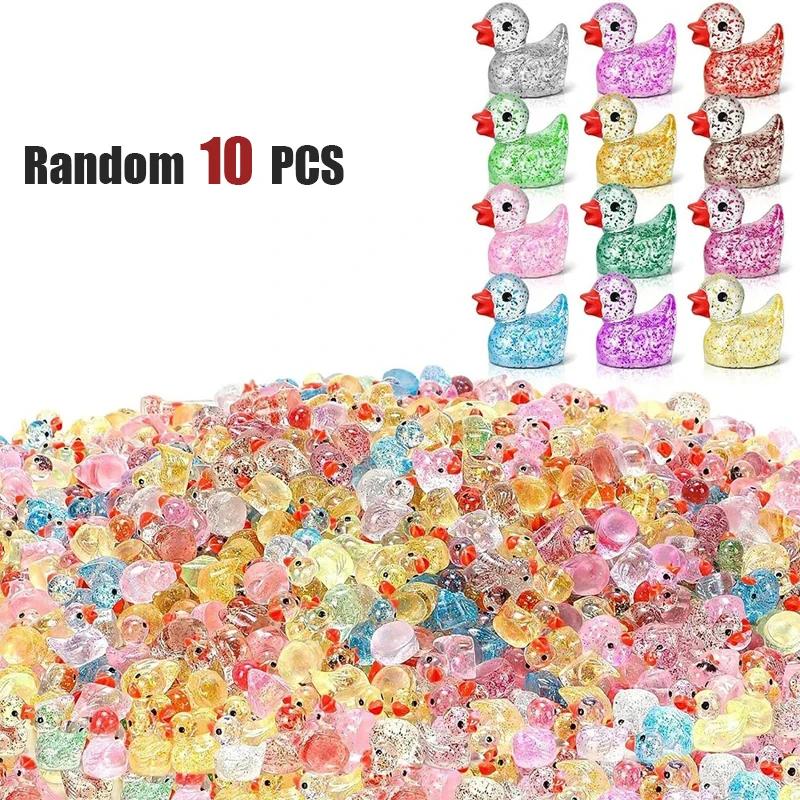 

10-100Pcs Sparkling Miniature Resin Duck Small Tiny Ducks For Diy Garden Micro Landscape Aquarium Potted Dollhouse Decoration Decoration
