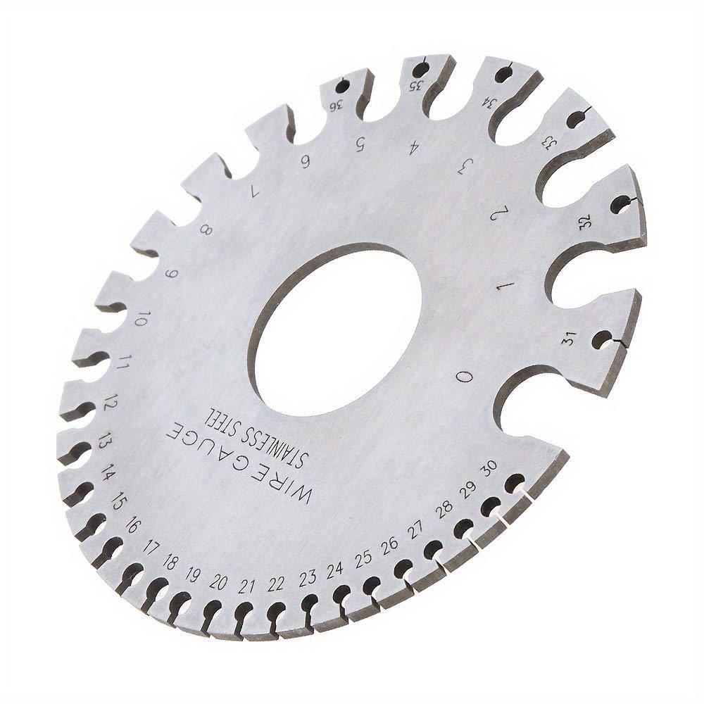 Round Wire Gauge, Stainless Steel Wire Thickness Measurer Tester Ruler Diameter Tool - Metric/Imperial