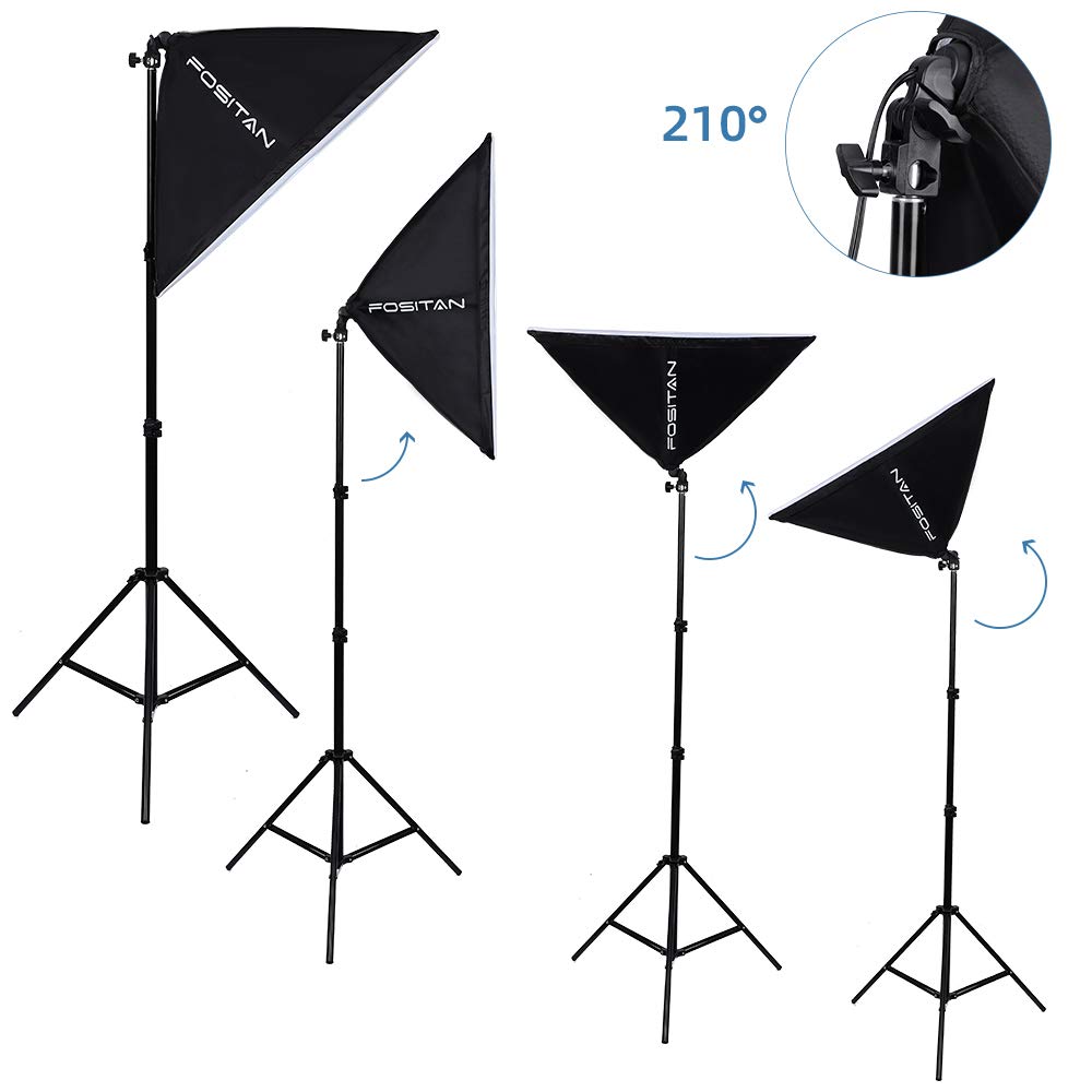 Tricolor LED Softbox FOSITAN Three Colors 2800K to 5700K Warm Light Modes Remote Control 50x70cm Photographic Lighting Set 2800K to 5700K Photography
