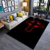 Red Glowing Cross On Black Suitable As a Non-slip Mat for the Living Room or Bedroom Sofa