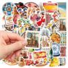 10/30/50pcs Vintage Spanish Aesthetics Cartoon Art Stickers Waterproof DIY Scrapbooking Laptop Diary Retro Sticker Packs