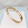 Gold Plated Titanium Steel Roman Numeral Bracelet for Women - Korean Style Fashion Couples' Accessory