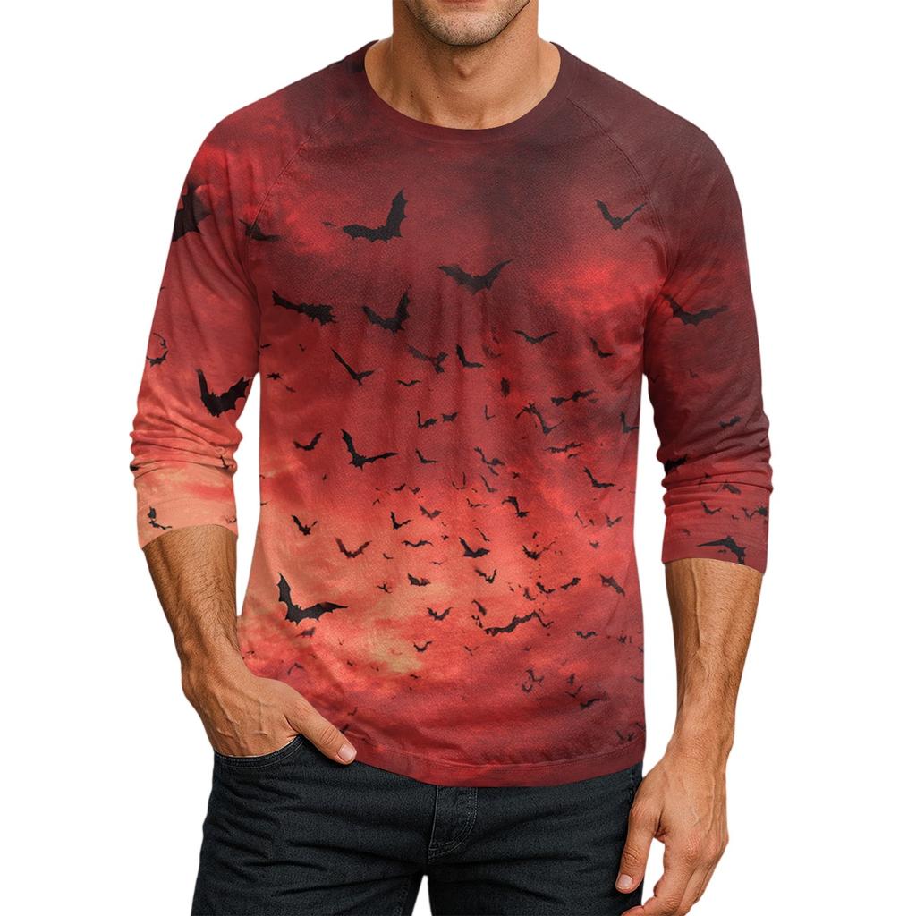 Men's Round Neck Plunger Sleeve T-Shirt Top