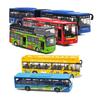 Simulation Bus Alloy Car Model Light Music Pull Back Double Section Bus Children's Sound and Light Toy Car