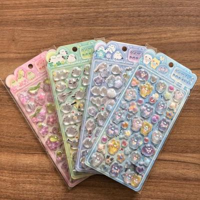 Latest Best-selling 3D Embossed Crystal Stickers Children's Cartoon Handicraft Decals Planner Decorative Stickers