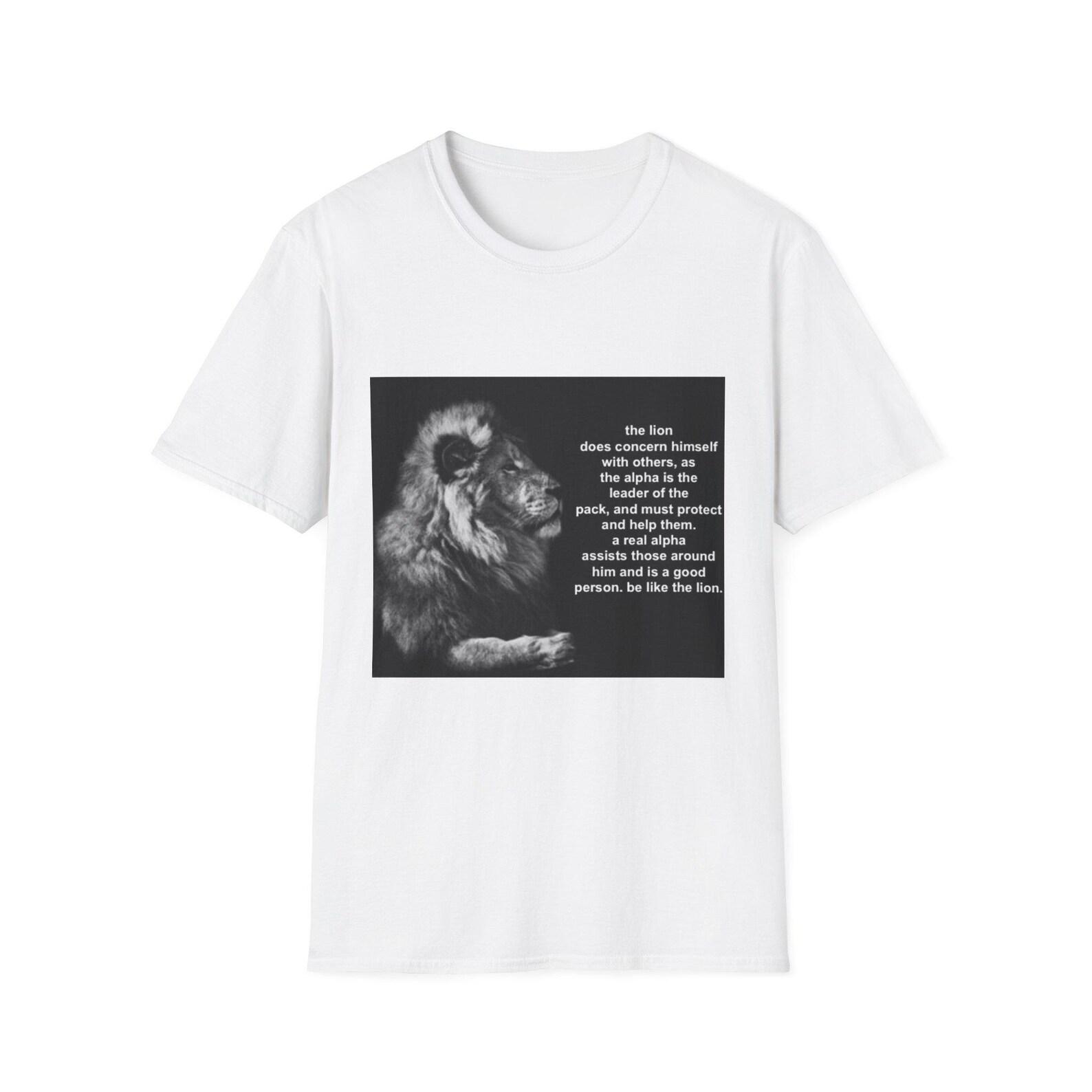 Lion portrait with leadership quote T-Shirt | Inspirational African wildlife 3XL