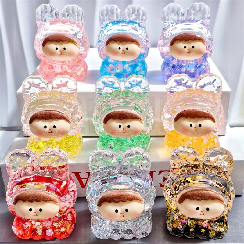 Acrylic Cute Into The Oil Creative Quicksand Ornament Glow-In-The-Dark Explosive Flash Quicksand Bottle Toys Ornament