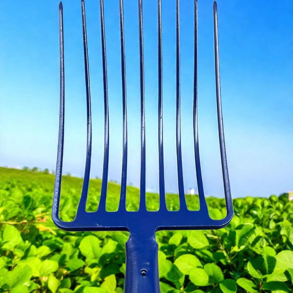 New Authentic Nine-Tooth Steel Fork - Multi-Purpose for Railroad Ballast, Coke, Coal, Hay, and Fine Steel Tools.