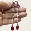 Gothic Punk Stainless Steel Long Cross Earrings for Christmas