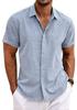 Men's Summer Linen-Style Short-Sleeve Loose Casual Beach Shirt