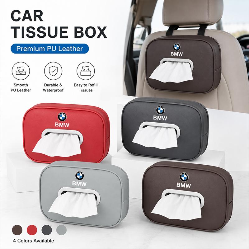 Car Tissue Box Leather Tissue Storage Bag For BMW E46 E60 E90 E39 E87 E36 E92 E70 E91 X3 X5 X1 X2 X4 X6 X7 E28 Keychain