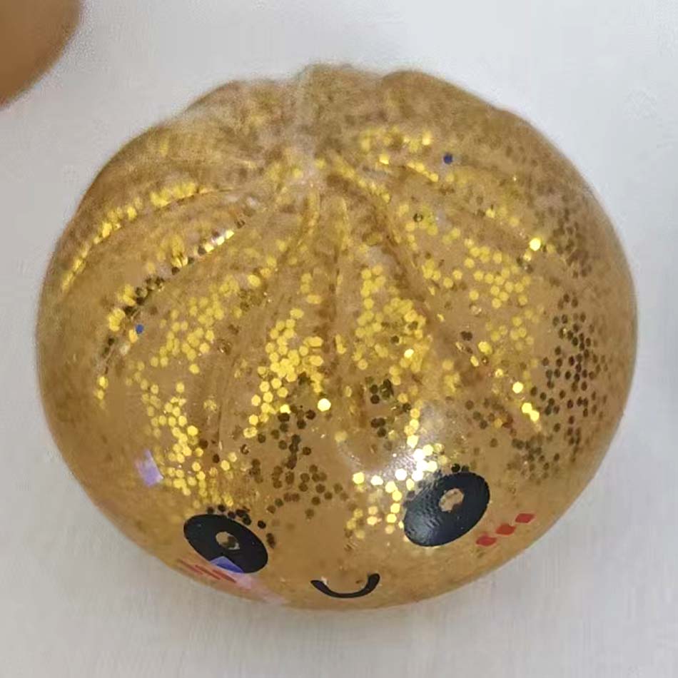 Bunte Teigtaschen-Quetschies Stressbälle Fidget Sensorikspielzeug Simulation Essen Squishies Brötchen mit Dampfgarer Knete-Knetball Geschenke