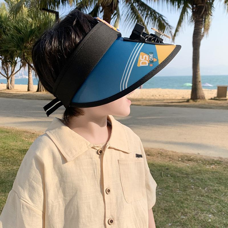 Children's Fan Hat Summer Travel New Style Lights Sun Protection Top Hat Men and Women Casual Cartoon Sun Hat Trend