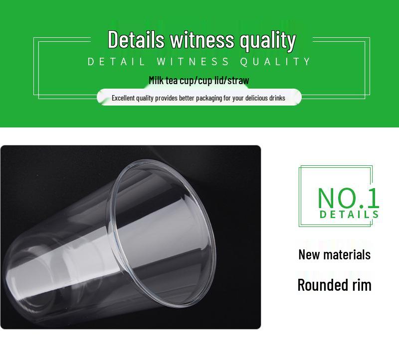 Disposable U-Shaped PET Cup for Cold Drinks, Milk Tea, Coffee, or Cocktails